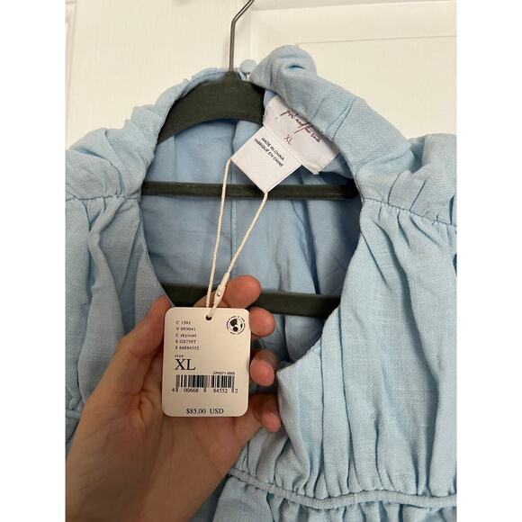 NWT Free People Girl and the Sun Sky Blue Cropped Sleeveless Top - Picture 9 of 9